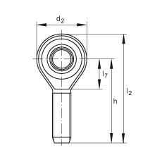 桿端軸承 GAKSR6-PS, 根據(jù) DIN ISO 12 240-4 標(biāo)準(zhǔn)，特種鋼材料，帶右旋外螺紋，免維護(hù)