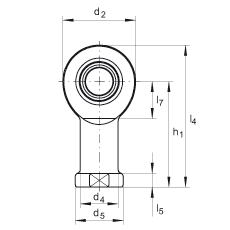 桿端軸承 GIR6-DO, 根據(jù) DIN ISO 12 240-4 標(biāo)準(zhǔn)，帶右旋內(nèi)螺紋，需維護(hù)