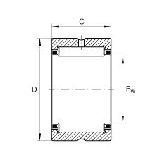 滾針軸承 NCS2620, 機(jī)加工滾道，根據(jù) ABMA 18.2 - 1982，英制