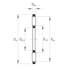 推力滾針和保持架組件 AXK1024, 單向，根據(jù) DIN 5405-2 標(biāo)準(zhǔn)