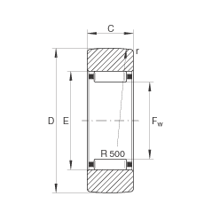 支撐型滾輪 RSTO45, 無(wú)軸向引導(dǎo)，外圈無(wú)擋邊