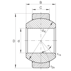 關(guān)節(jié)軸承 GE8-FO, 根據(jù) DIN ISO 12 240-1 標(biāo)準(zhǔn)，需維護(hù)