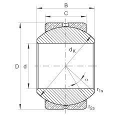 關(guān)節(jié)軸承 GE25-PB, 根據(jù) DIN ISO 12 240-1 標準，尺寸系列 K，需維護
