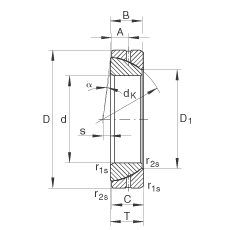 角接觸關節(jié)軸承 GE200-SX, 根據(jù) DIN ISO 12 240-2 標準，需維護