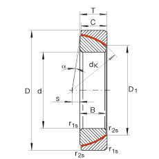 角接觸關(guān)節(jié)軸承 GE35-SW, 根據(jù) DIN ISO 12 240-2 標準，免維護