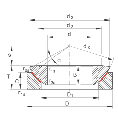 推力關節(jié)軸承 GE60-AW, 根據(jù) DIN ISO 12 240-3 標準，免維護