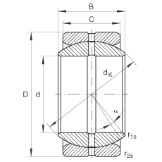 關(guān)節(jié)軸承 GE44-ZO, 根據(jù) DIN ISO 12 240-1 標(biāo)準(zhǔn)，英制尺寸，需維護(hù)