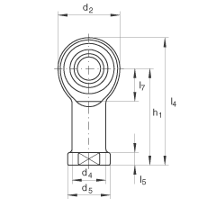 桿端軸承 GIKR18-PW, 根據(jù) DIN ISO 12 240-4 標準，帶右旋內(nèi)螺紋，需維護