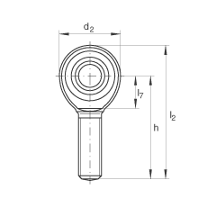 桿端軸承 GAKL5-PW, 根據(jù) DIN ISO 12 240-4 標(biāo)準(zhǔn)，帶左旋外螺紋，需維護(hù)