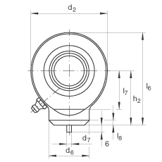 液壓桿端軸承 GK17-DO, 根據(jù) DIN ISO 12 240 標(biāo)準(zhǔn)，帶焊接面，需維護(hù)