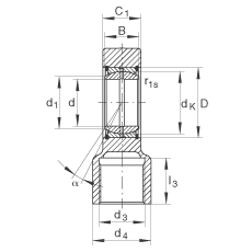 液壓桿端軸承 GIHRK110-DO, 根據(jù) DIN ISO 12 240-4 標(biāo)準(zhǔn)，帶右旋螺紋夾緊裝置，需維護(hù)