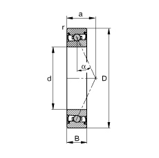 主軸軸承 HCS7017-E-T-P4S, 調節(jié)，成對或單元安裝，接觸角 α = 25°，兩側唇密封，非接觸，限制公差