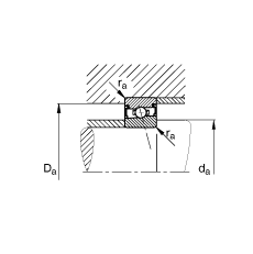 主軸軸承 HSS7028-E-T-P4S, 調(diào)節(jié)，成對安裝，接觸角 α = 25°，兩側(cè)唇密封，非接觸，限制公差