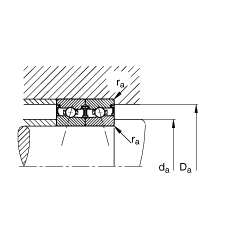 主軸軸承 HSS7028-E-T-P4S, 調(diào)節(jié)，成對安裝，接觸角 α = 25°，兩側(cè)唇密封，非接觸，限制公差