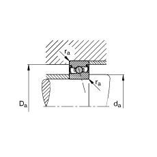 主軸軸承 HCS7017-E-T-P4S, 調節(jié)，成對或單元安裝，接觸角 α = 25°，兩側唇密封，非接觸，限制公差