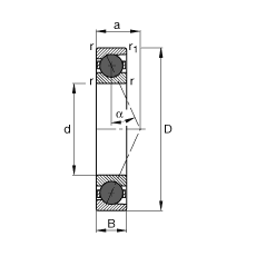 主軸軸承 HCB71926-E-T-P4S, 調(diào)節(jié)，成對或單元安裝，接觸角 α = 25°，陶瓷球，限制公差