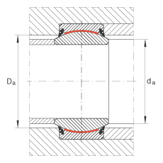 關(guān)節(jié)軸承 GE30-UK-2RS, 根據(jù) DIN ISO 12 240-1 標(biāo)準, 免維護，兩側(cè)唇密封